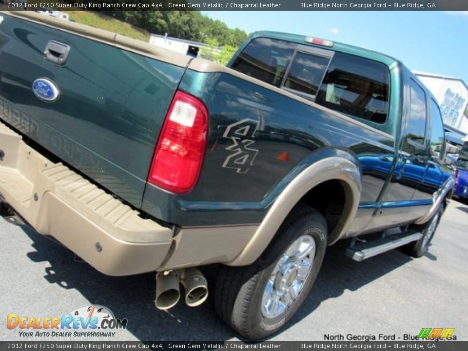 2012 Ford F250 Super Duty King Ranch Crew Cab 4x4 Green Gem Metallic / Chaparral Leather Photo #36