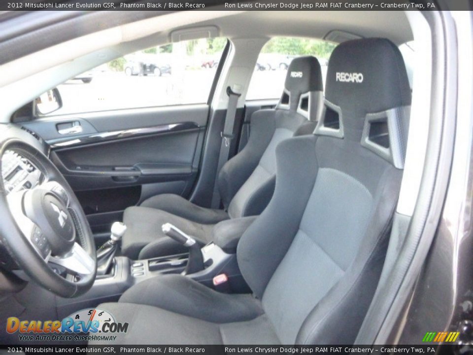 2012 Mitsubishi Lancer Evolution GSR Phantom Black / Black Recaro Photo #14