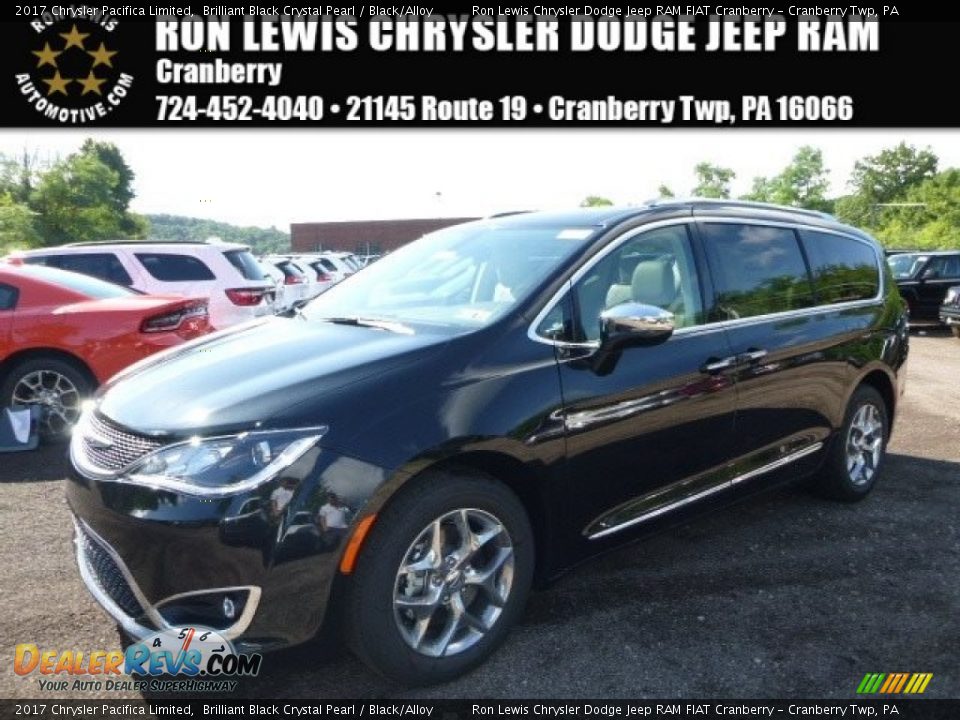 2017 Chrysler Pacifica Limited Brilliant Black Crystal Pearl / Black/Alloy Photo #1
