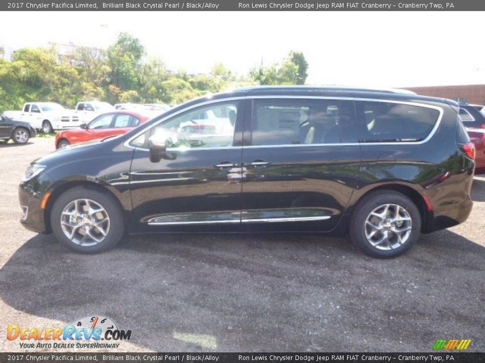 2017 Chrysler Pacifica Limited Brilliant Black Crystal Pearl / Black/Alloy Photo #3