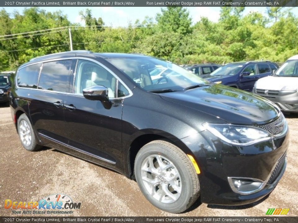 2017 Chrysler Pacifica Limited Brilliant Black Crystal Pearl / Black/Alloy Photo #12