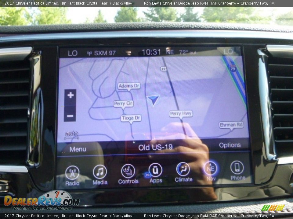 2017 Chrysler Pacifica Limited Brilliant Black Crystal Pearl / Black/Alloy Photo #17