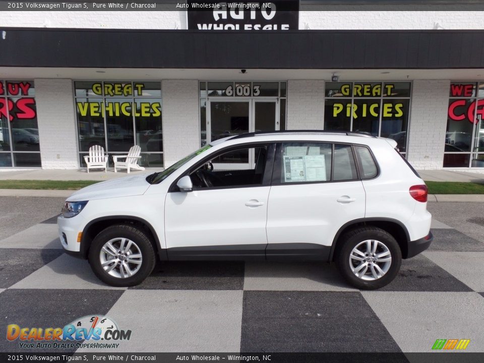 2015 Volkswagen Tiguan S Pure White / Charcoal Photo #1