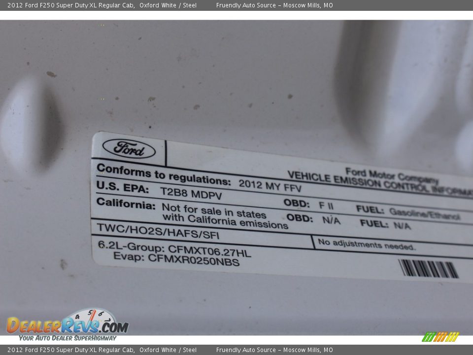 2012 Ford F250 Super Duty XL Regular Cab Oxford White / Steel Photo #22