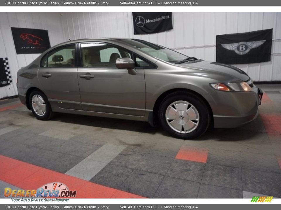 2008 Honda Civic Hybrid Sedan Galaxy Gray Metallic / Ivory Photo #6