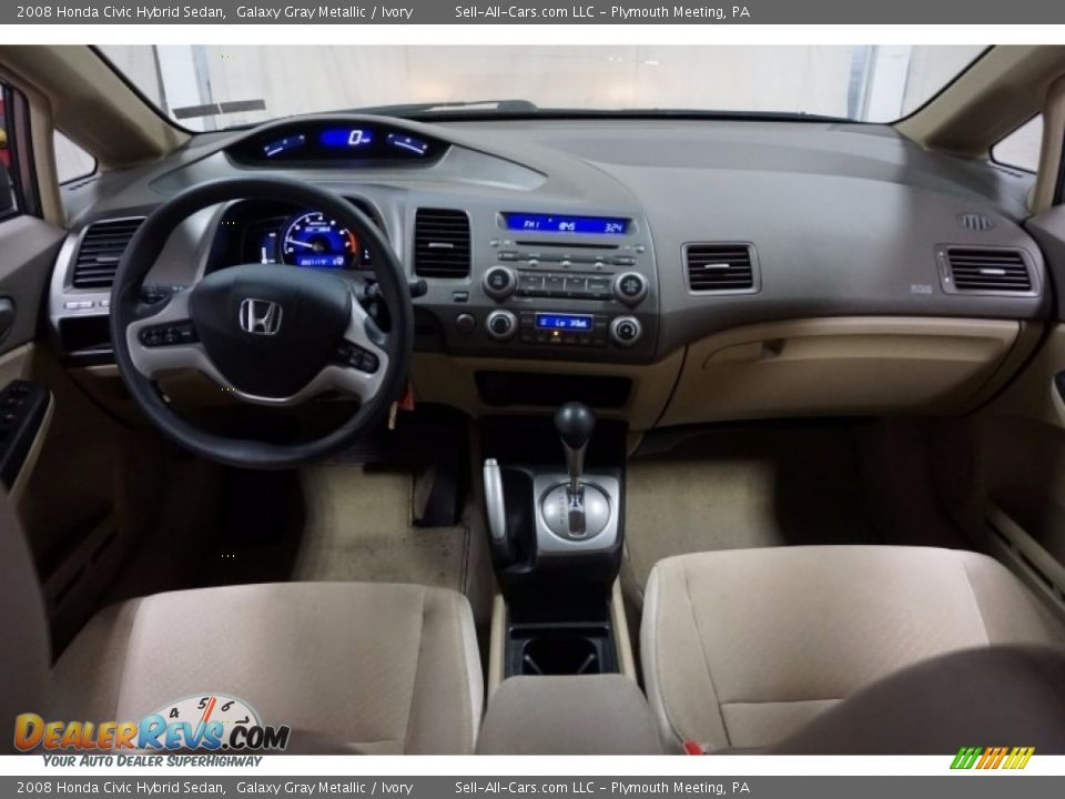2008 Honda Civic Hybrid Sedan Galaxy Gray Metallic / Ivory Photo #25