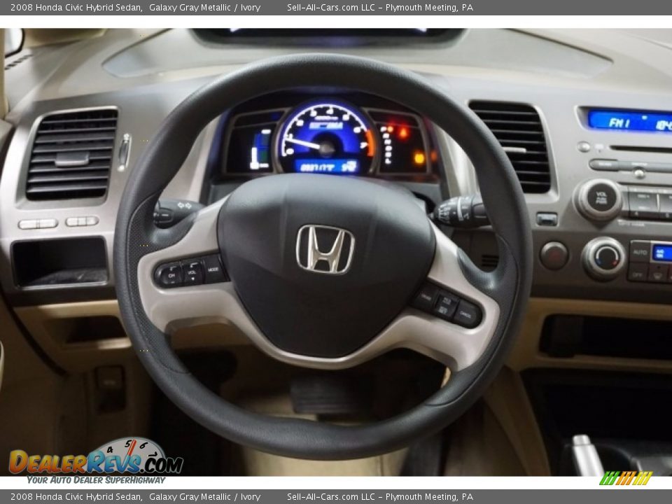 2008 Honda Civic Hybrid Sedan Galaxy Gray Metallic / Ivory Photo #27