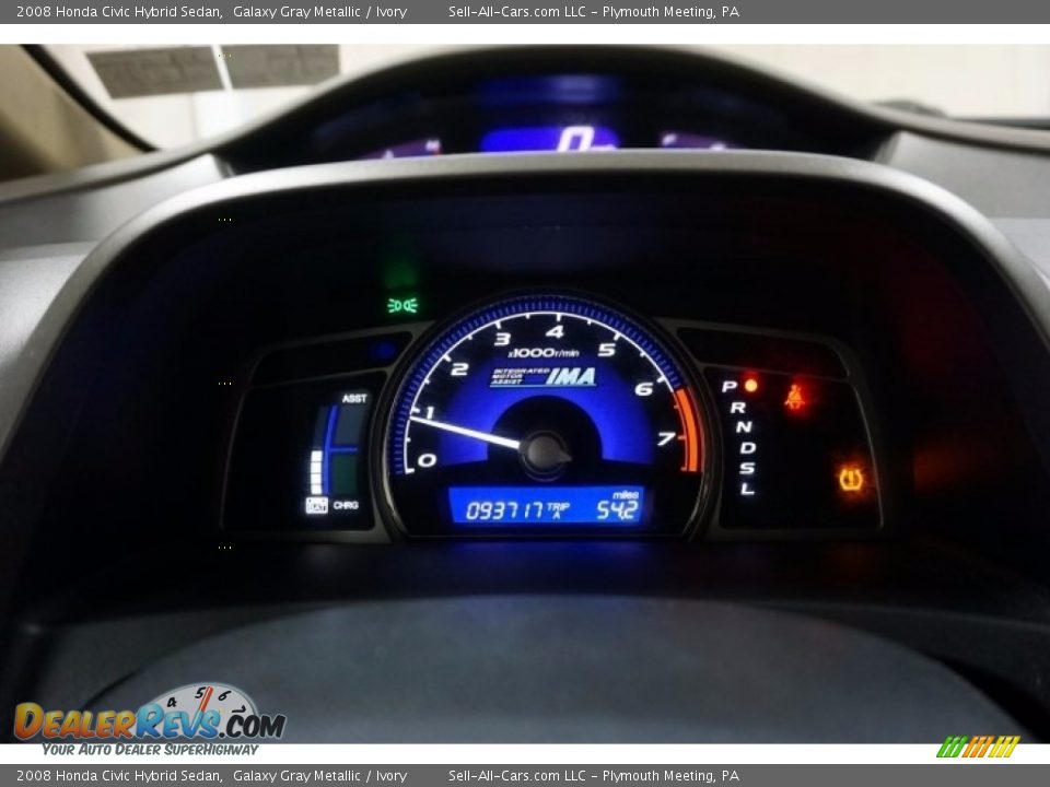 2008 Honda Civic Hybrid Sedan Galaxy Gray Metallic / Ivory Photo #34