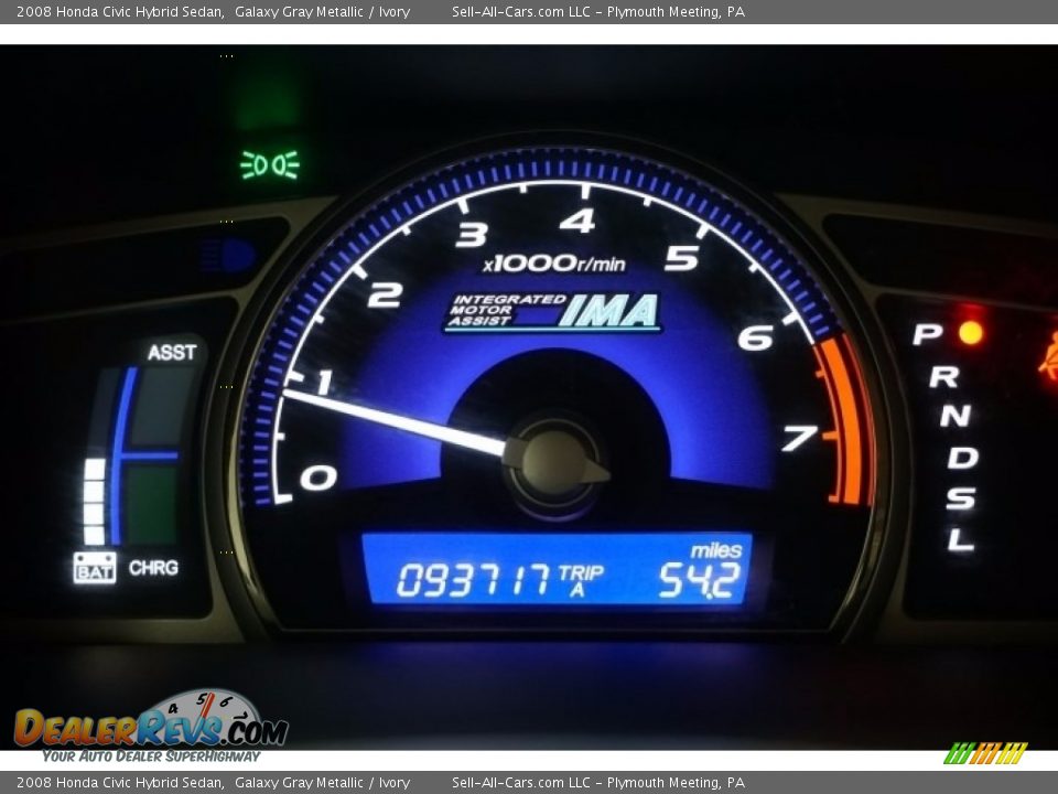 2008 Honda Civic Hybrid Sedan Galaxy Gray Metallic / Ivory Photo #35
