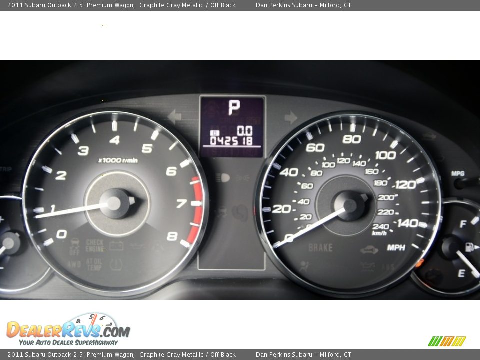 2011 Subaru Outback 2.5i Premium Wagon Graphite Gray Metallic / Off Black Photo #17