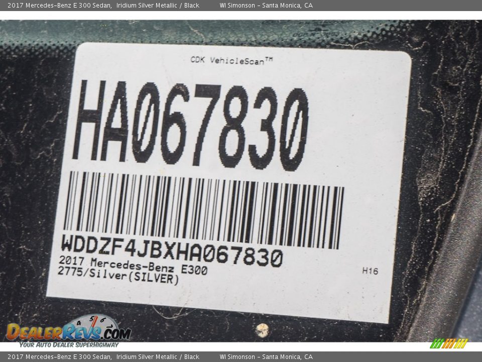 2017 Mercedes-Benz E 300 Sedan Iridium Silver Metallic / Black Photo #8
