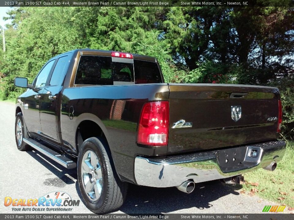 2013 Ram 1500 SLT Quad Cab 4x4 Western Brown Pearl / Canyon Brown/Light Frost Beige Photo #7