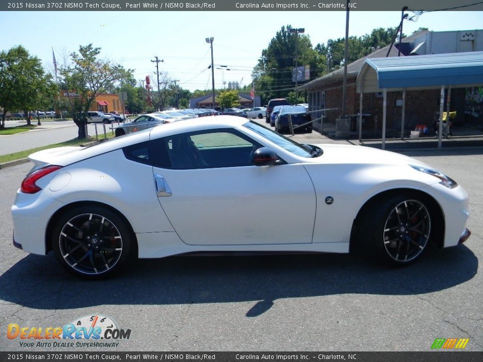 2015 Nissan 370Z NISMO Tech Coupe Pearl White / NISMO Black/Red Photo #11