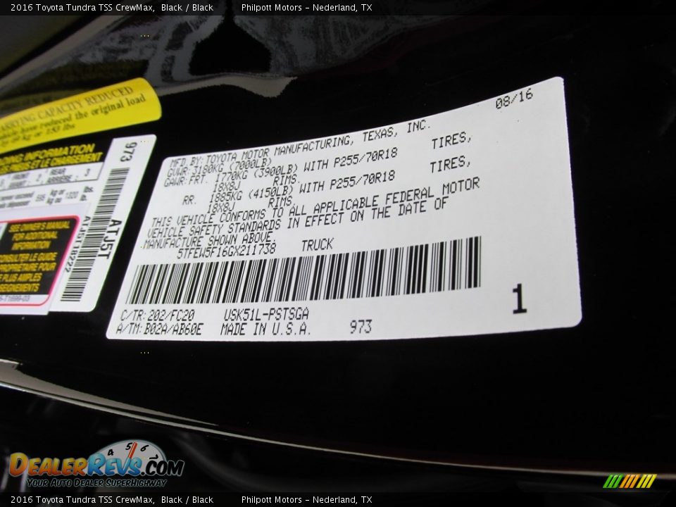 2016 Toyota Tundra TSS CrewMax Black / Black Photo #34