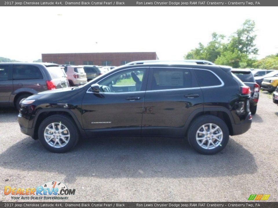 2017 Jeep Cherokee Latitude 4x4 Diamond Black Crystal Pearl / Black Photo #3