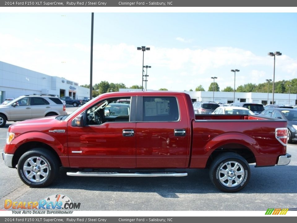 2014 Ford F150 XLT SuperCrew Ruby Red / Steel Grey Photo #6