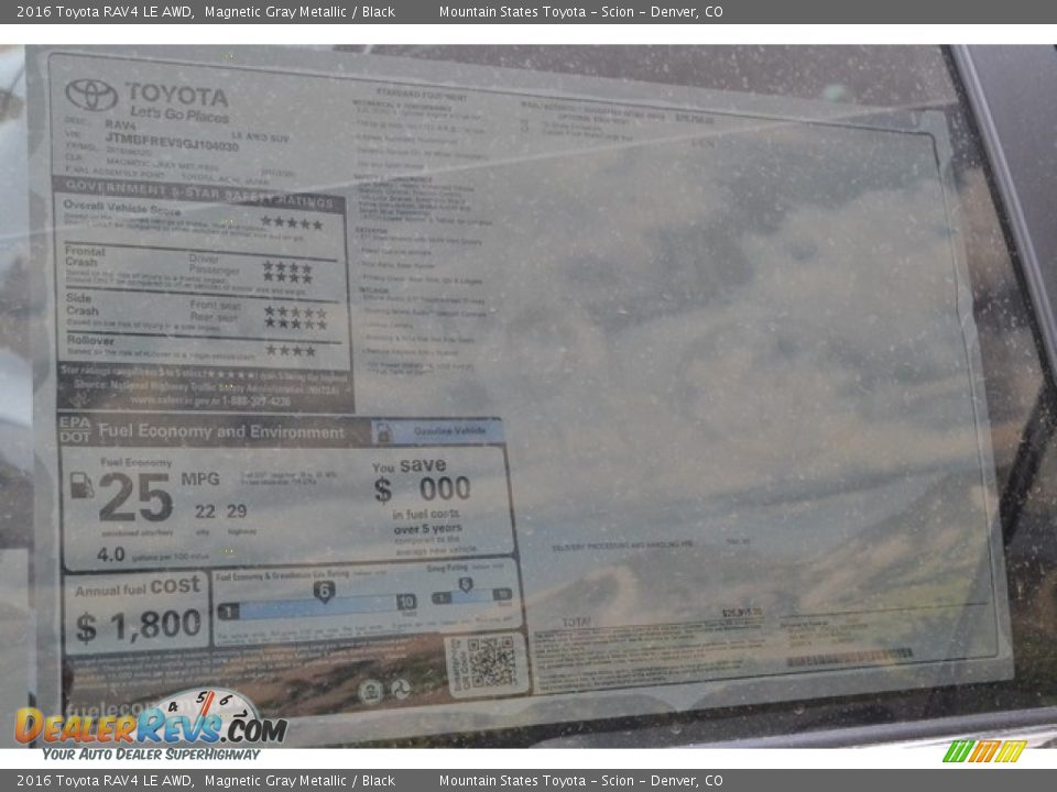 2016 Toyota RAV4 LE AWD Magnetic Gray Metallic / Black Photo #10