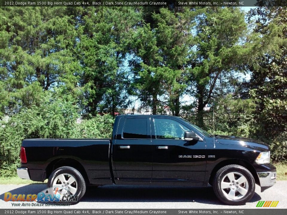 2012 Dodge Ram 1500 Big Horn Quad Cab 4x4 Black / Dark Slate Gray/Medium Graystone Photo #5