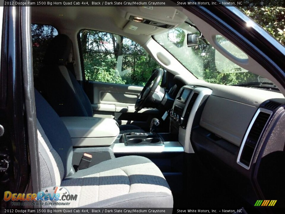 2012 Dodge Ram 1500 Big Horn Quad Cab 4x4 Black / Dark Slate Gray/Medium Graystone Photo #13