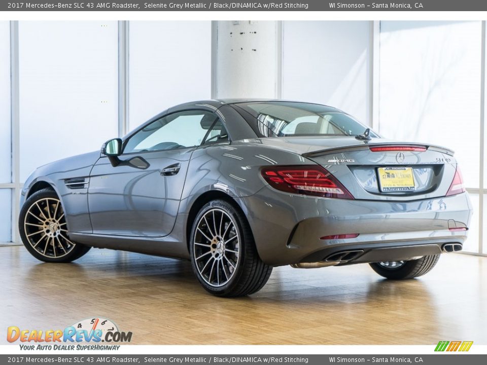 2017 Mercedes-Benz SLC 43 AMG Roadster Selenite Grey Metallic / Black/DINAMICA w/Red Stitching Photo #3