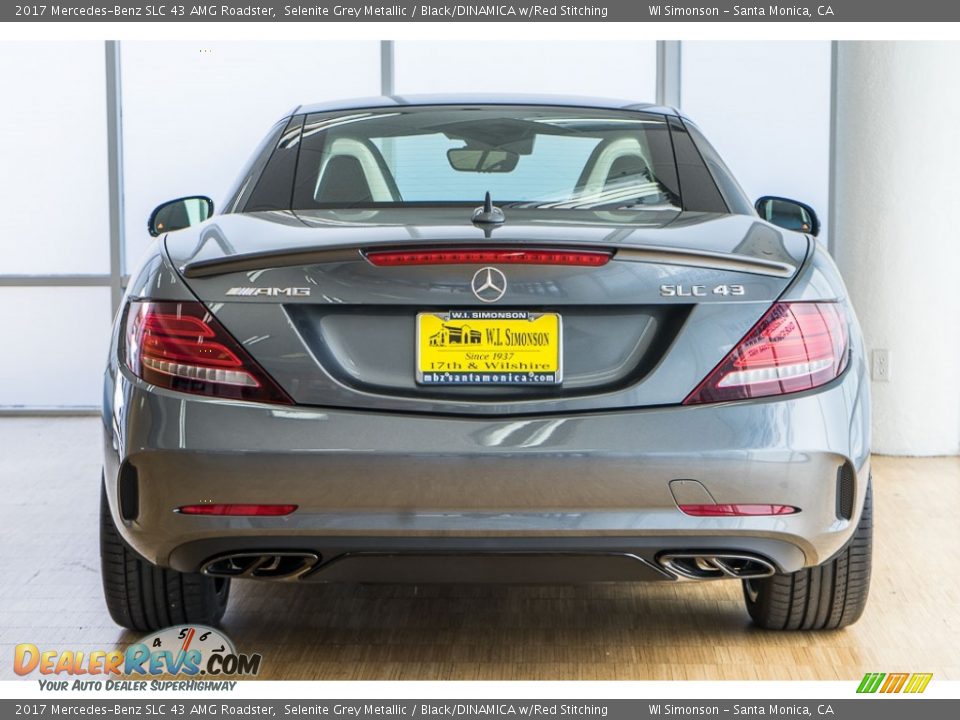 2017 Mercedes-Benz SLC 43 AMG Roadster Selenite Grey Metallic / Black/DINAMICA w/Red Stitching Photo #4