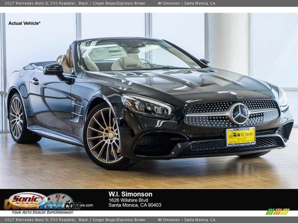 2017 Mercedes-Benz SL 550 Roadster Black / Ginger Beige/Espresso Brown Photo #1