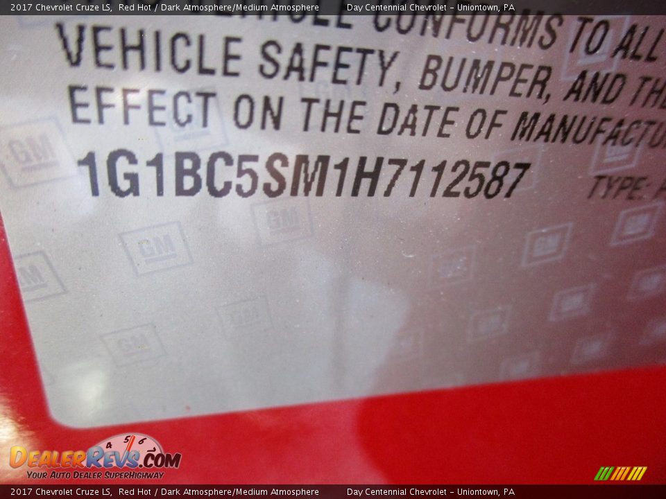 2017 Chevrolet Cruze LS Red Hot / Dark Atmosphere/Medium Atmosphere Photo #19