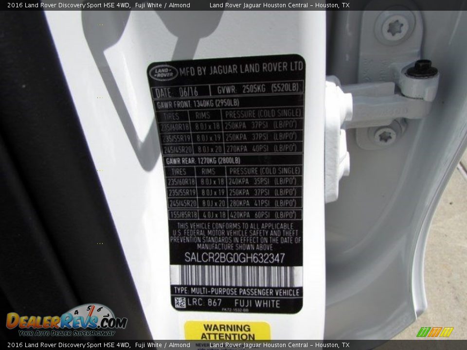 2016 Land Rover Discovery Sport HSE 4WD Fuji White / Almond Photo #18