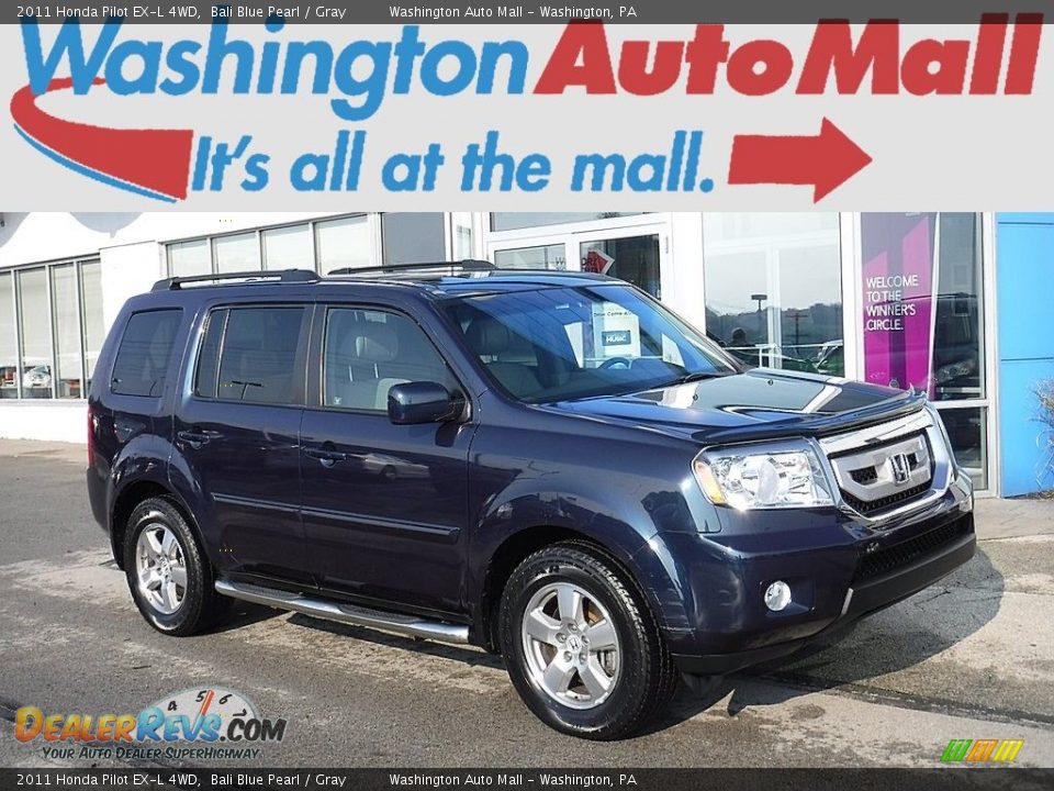2011 Honda Pilot EX-L 4WD Bali Blue Pearl / Gray Photo #1