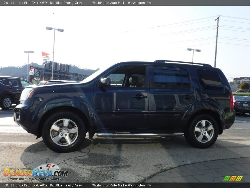 2011 Honda Pilot EX-L 4WD Bali Blue Pearl / Gray Photo #7
