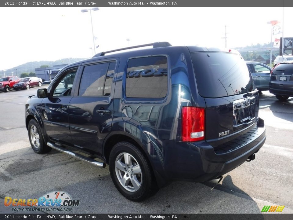 2011 Honda Pilot EX-L 4WD Bali Blue Pearl / Gray Photo #8