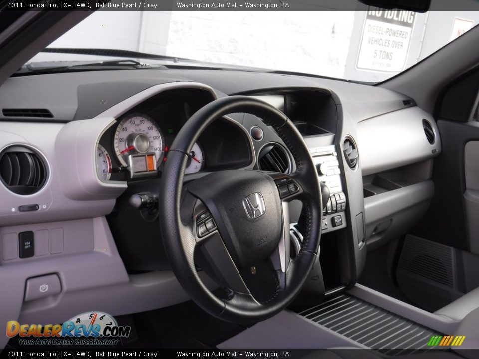2011 Honda Pilot EX-L 4WD Bali Blue Pearl / Gray Photo #12