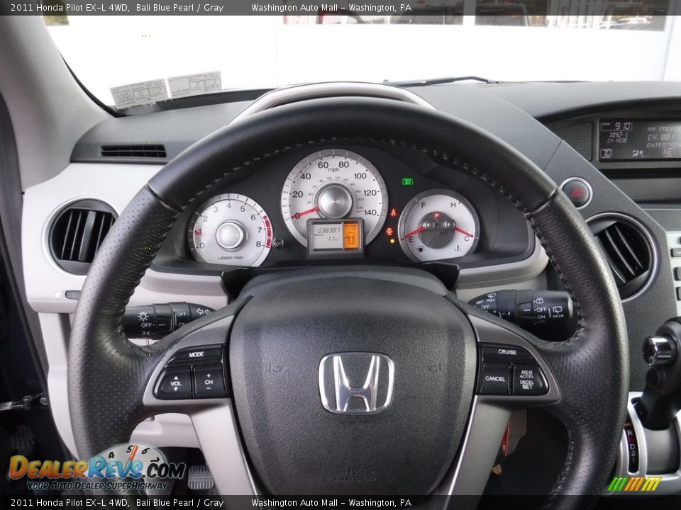 2011 Honda Pilot EX-L 4WD Bali Blue Pearl / Gray Photo #19