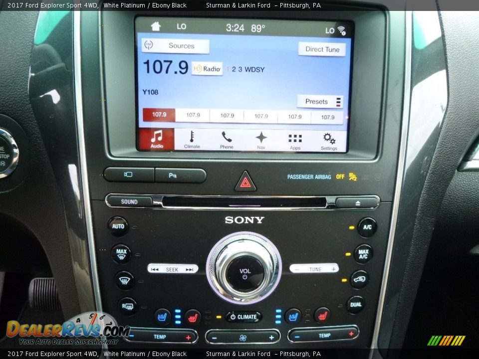 2017 Ford Explorer Sport 4WD White Platinum / Ebony Black Photo #15