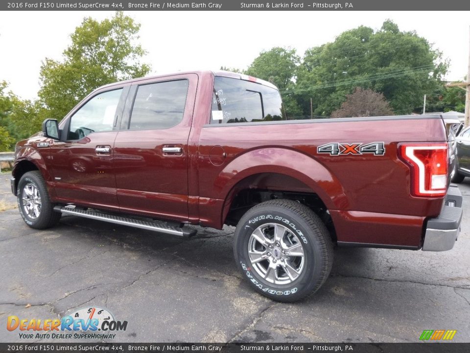 2016 Ford F150 Limited SuperCrew 4x4 Bronze Fire / Medium Earth Gray Photo #3