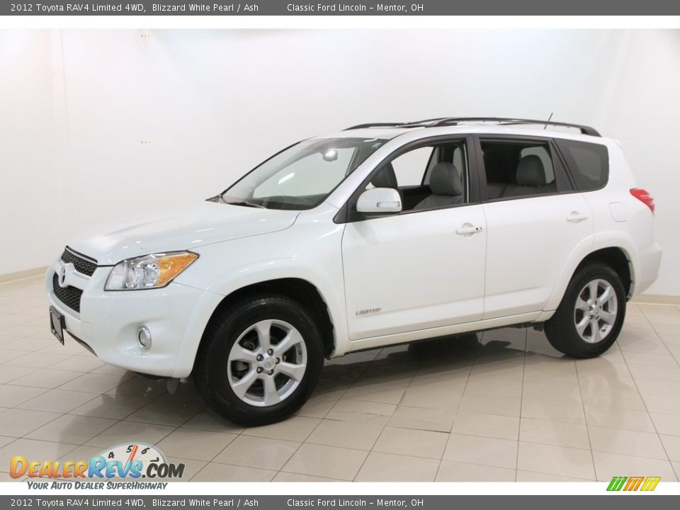 2012 Toyota RAV4 Limited 4WD Blizzard White Pearl / Ash Photo #3