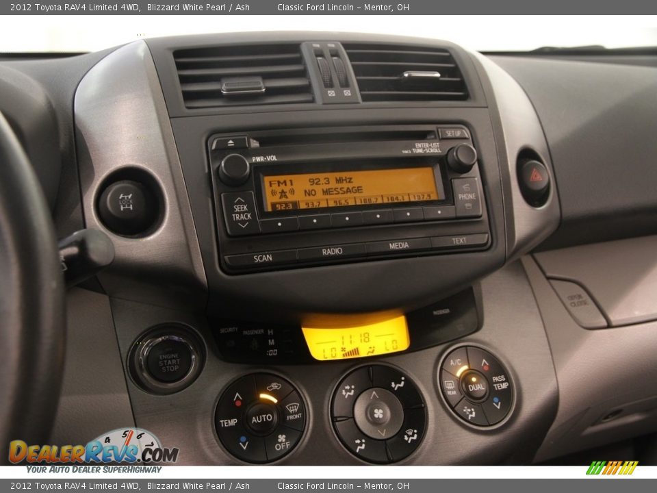 2012 Toyota RAV4 Limited 4WD Blizzard White Pearl / Ash Photo #9