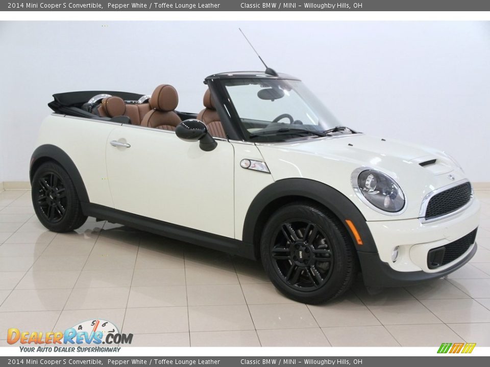 2014 Mini Cooper S Convertible Pepper White / Toffee Lounge Leather Photo #1