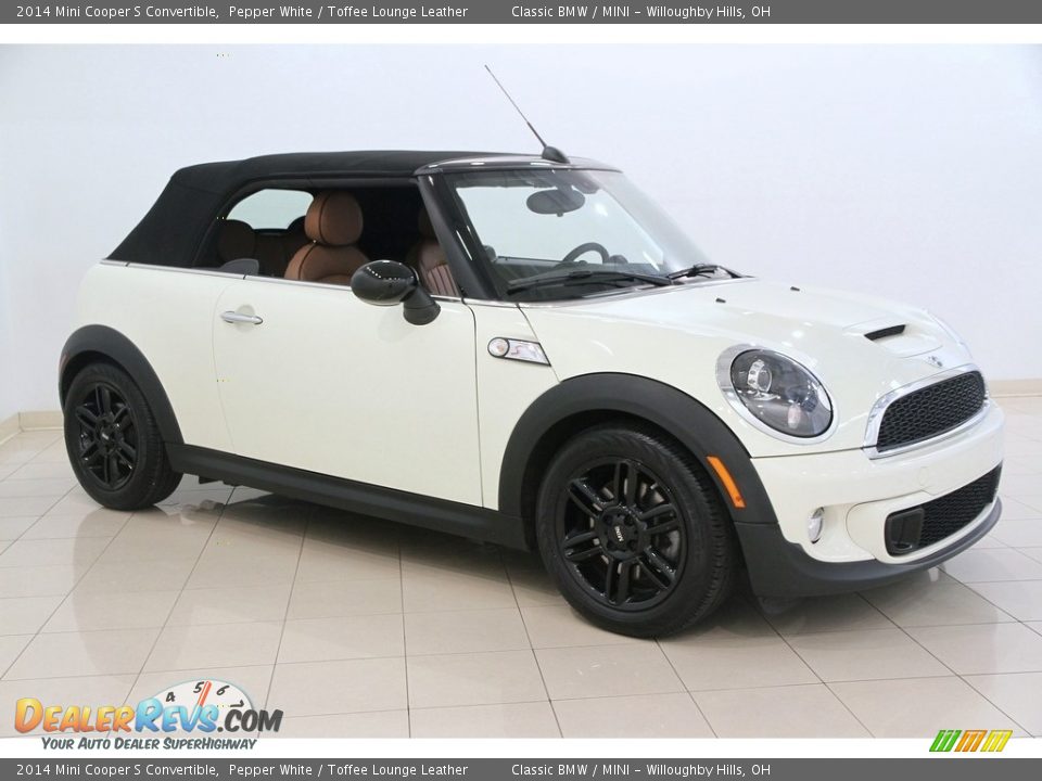 2014 Mini Cooper S Convertible Pepper White / Toffee Lounge Leather Photo #2