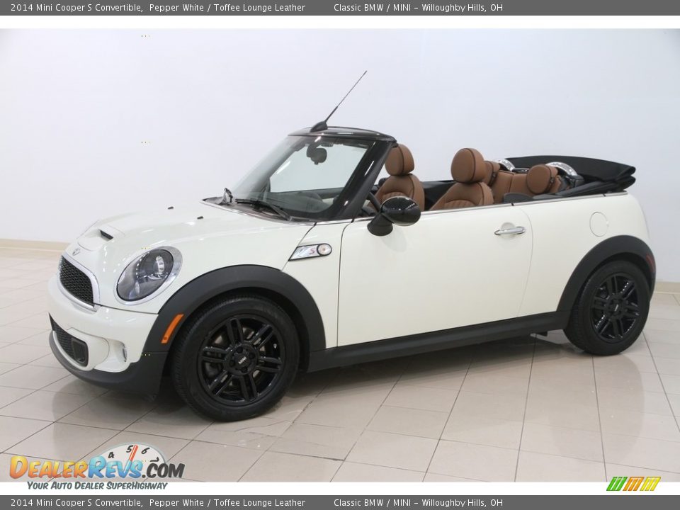 2014 Mini Cooper S Convertible Pepper White / Toffee Lounge Leather Photo #4
