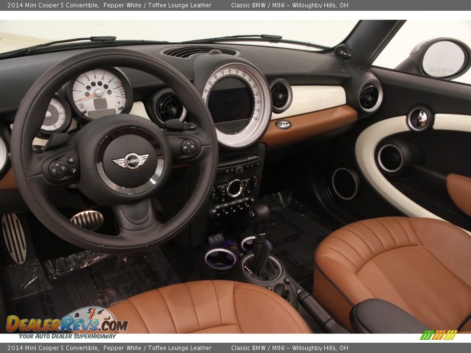 2014 Mini Cooper S Convertible Pepper White / Toffee Lounge Leather Photo #7