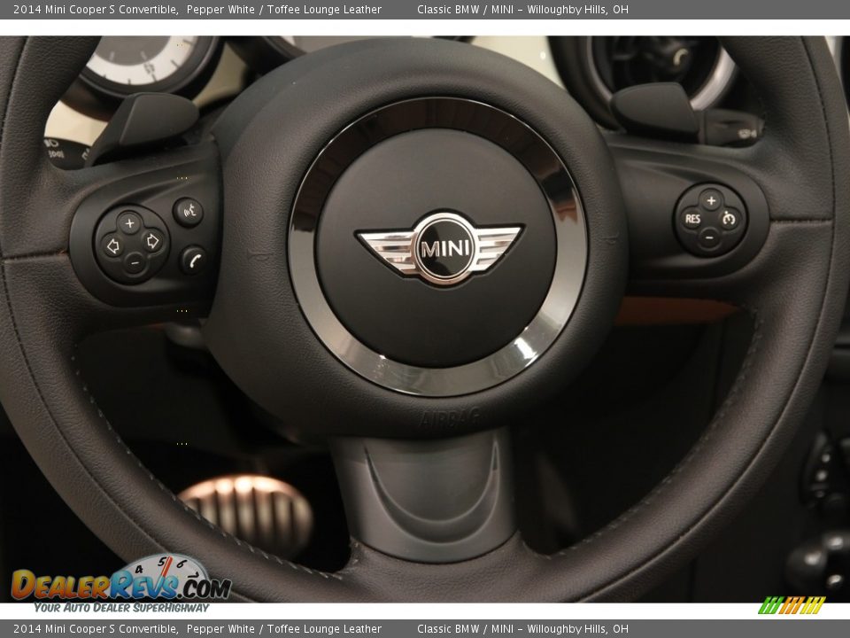 2014 Mini Cooper S Convertible Pepper White / Toffee Lounge Leather Photo #8