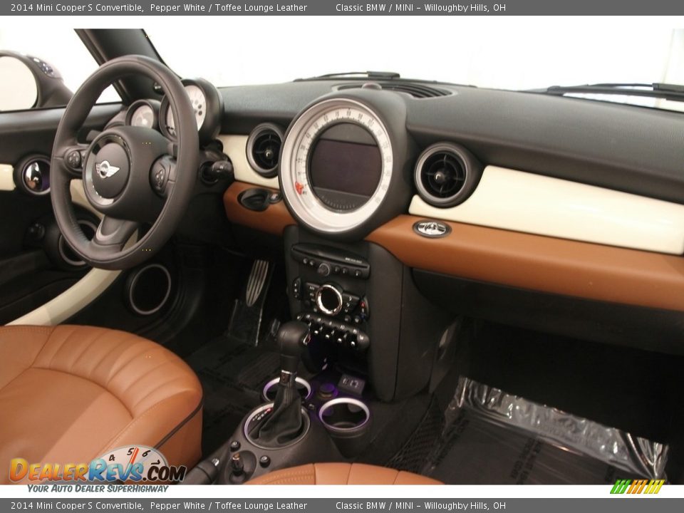 2014 Mini Cooper S Convertible Pepper White / Toffee Lounge Leather Photo #17