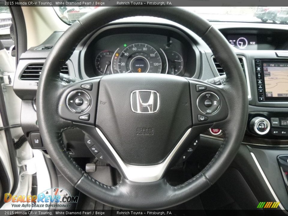 2015 Honda CR-V Touring White Diamond Pearl / Beige Photo #21