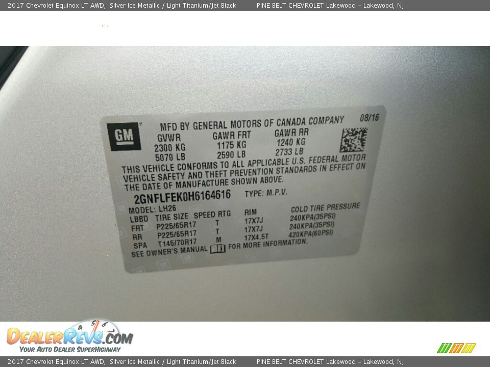 2017 Chevrolet Equinox LT AWD Silver Ice Metallic / Light Titanium/Jet Black Photo #7
