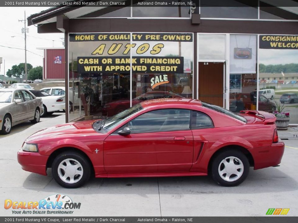 2001 Ford Mustang V6 Coupe Laser Red Metallic / Dark Charcoal Photo #1