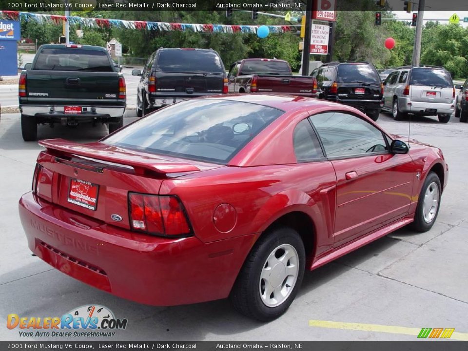 2001 Ford Mustang V6 Coupe Laser Red Metallic / Dark Charcoal Photo #6