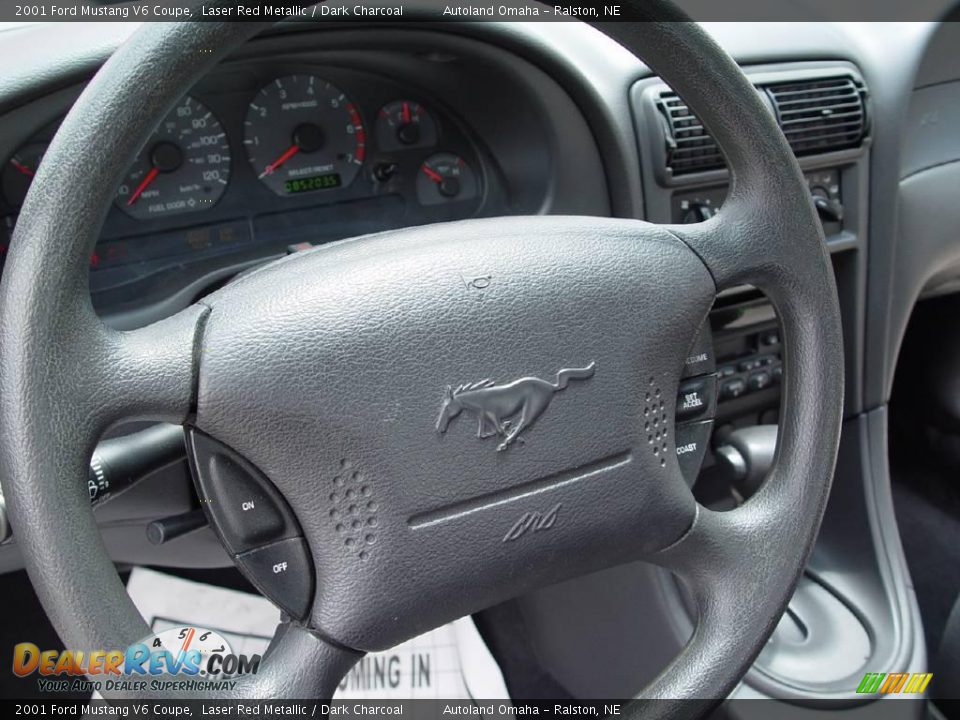 2001 Ford Mustang V6 Coupe Laser Red Metallic / Dark Charcoal Photo #11