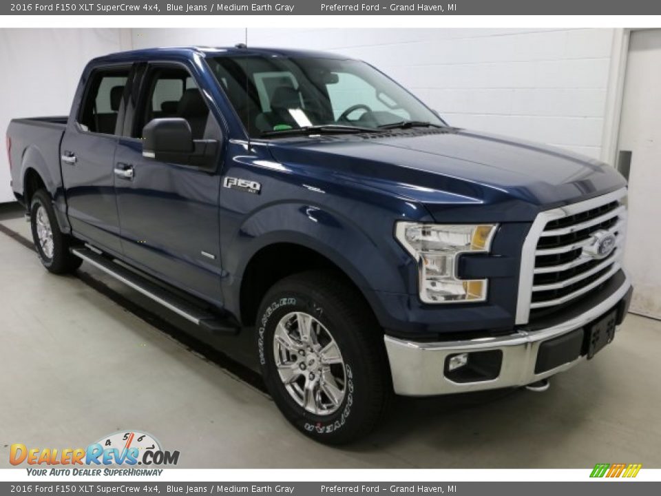 2016 Ford F150 XLT SuperCrew 4x4 Blue Jeans / Medium Earth Gray Photo #8