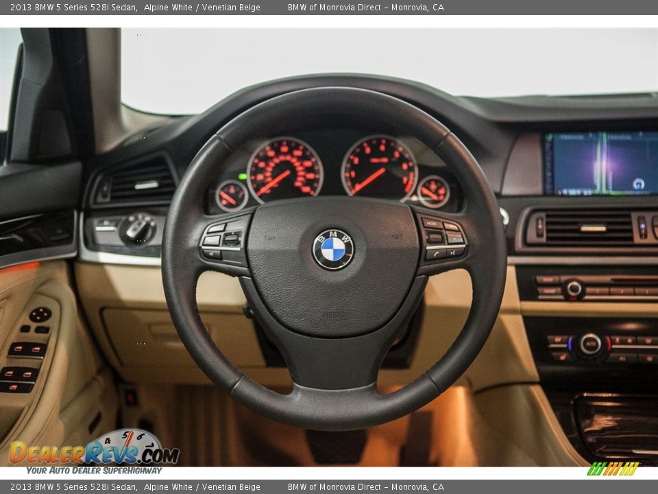 2013 BMW 5 Series 528i Sedan Alpine White / Venetian Beige Photo #16